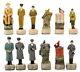 World War II Chess Set Leather Board Hitler Soldiers Tanks King Queens Figurines