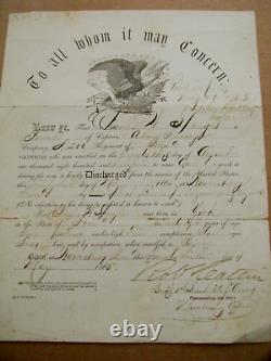 York Pennsylvania CIVIL War Soldier Discharge 200th Pvi 1865